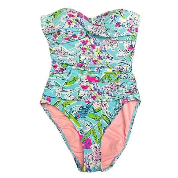 Lilly Pulitzer Flamenco Women Sway this Way 1 Piece Bathing Swim Suit - Picture 2 of 9